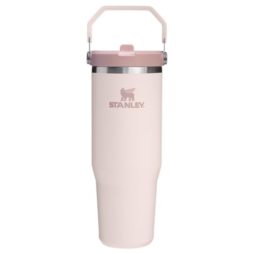 Stanley Ice Flow Flip Straw 2.0 Rose Quartz Vacuum Tumbler 0.88 L Water Bottle Cold Insulation Stainless Steel Bottle Water Bottle Sports Outdoor Activities