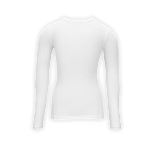 Unisex Crew Neck Long Sleeve T-Shirt Helps with Soothing Eczema, Moisturises Dry & Irritated Skin, Reduces Itching, Skincare Clothing for Kids (7-8 Years) White
