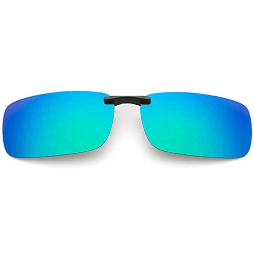 Unisex Polarized Clip On Flip Up Sunglasses Anti-Glare Driving Glasses for Glasses Daily Outdoor - Blue Green