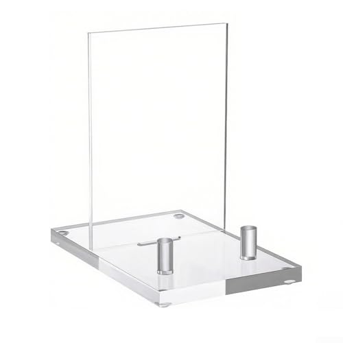 Cavalletto in acrilico trasparente, espositore per libri, foto, opere d'arte, 10 x 15 x 15 cm, supporto da tavolo con cuscinetti antiscivolo per casa e ufficio