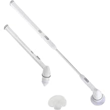 Spin Scrubber, Electric Cordless Power Bathroom Scrubbing Brush with Adjustable Stretchable Arm and 3 Replaceable Floor Cleaning Heads for Tub, Tile, Wall