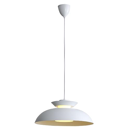 Lámpara colgante blanca de techo con cúpula de metal de 35 cm para comedor 2