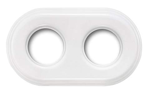 Marco de porcelana para mecanismos eléctricos vintage Garby Colonial para pared - Marco para enchufes e interruptores de pared - porcelana blanca - Marco Fontini