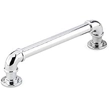 Richelieu Hardware BP2209128140 Steampunk Collection 5 1/16-inch 128 mm Center-to-Center Chrome Vintage Round Cabinet and Drawer Pull Handle for Kitchen, Bathroom, and Furniture