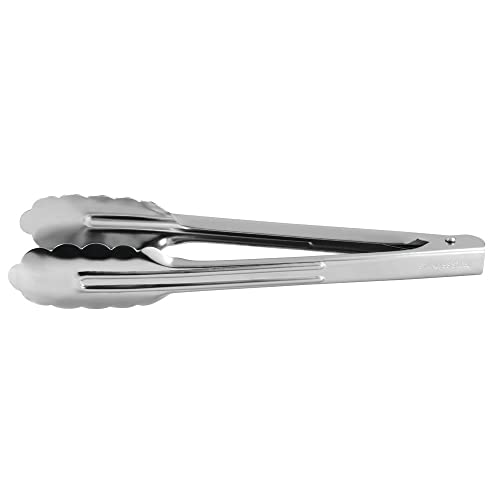HUBERT Stainless Steel Scalloped Hinged Tong - 9 1/2"L