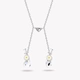 Anti-Lost Necklace, Cute Daisy Flower Bluetooth Headset Lanyard, Silver Heart Magnetic Earbud Holder Chain for Women, Fashion Jewelry Gift for 1/2/3/Pro(White Daisy)