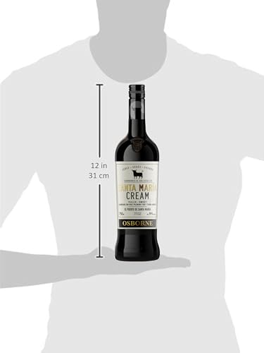 Osborne Sherry Santa Maria Cream – Hochwertiger, süßer Sherry, hergestellt nach dem Solera-Verfahren aus Andalusien in Spanien mit 19% vol. (1 x 0,75l)