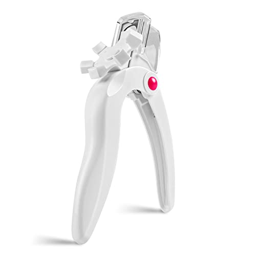 Airsee Nail Clippers For Acrylic Nails With Sizer And Catcher Adjustable Nail Tip Cutter With Length Measurement Dial Artificial Fake Acrylic Extension Trimmer Nail Art Salon Home Manicure Tool White #TOP13