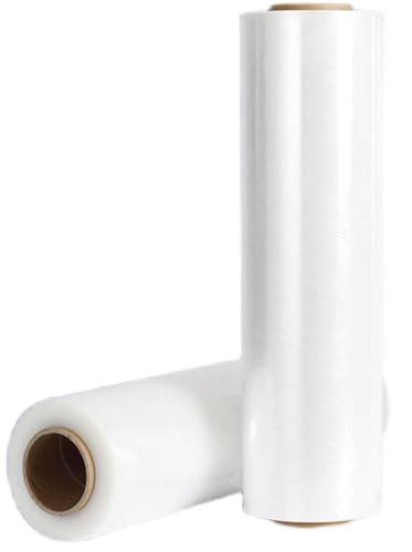 【Woxiro】ストレッチフィルム 包装フィルム 厚さ 15 ミクロン 幅 500mm 長さ 700m 2 巻セット 厚手 自己粘着 防水・防汚・防塵 荷崩れ防止 商品保護 梱包 荷造り用 段ボール梱包 多用途(2個)の商品画像（Amazon）