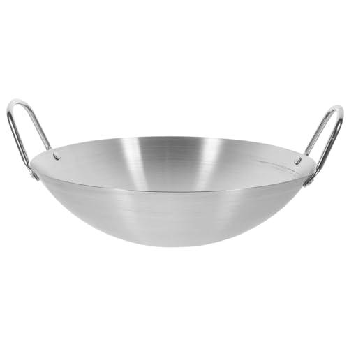 Wok grande de acero inoxidable con tapa y doble asa miniatura 1