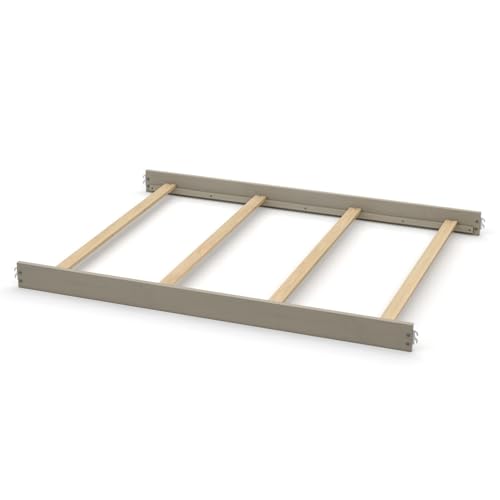 Image of Full-Size Conversion Kit Bed Rails for Dolce Babi Convertible Cribs - Solid Wood Rail - Toddler and Adult Rail for Full-Size Beds - Essential Nursery & Baby Furniture (Saddle Grey)