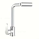 ComfyHarbor Grifo de cocina multifunción con giro de 360 grados y rociador extraíble con 4 modos de chorro de agua para una mejor limpieza y control del agua (plateado)