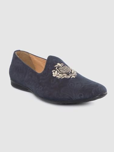 Image of San Frissco Men's Formal Loafers with Velvet Embroidered Design Trending Shoes /Moccasins Jutti for Festive, Wedding, Party Slip-On Loafers /Stylish Lightweight and Comfortable Mojaris
