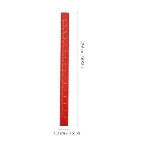 BUGUUYO Octagonal Carpenter Pencils Wood Marking Pencils with Hb Black Lead and Integrated Scale 48pcs Bright Red Body Prevents Roll on Rough Surfaces for Construction and Carpentry - Image 2