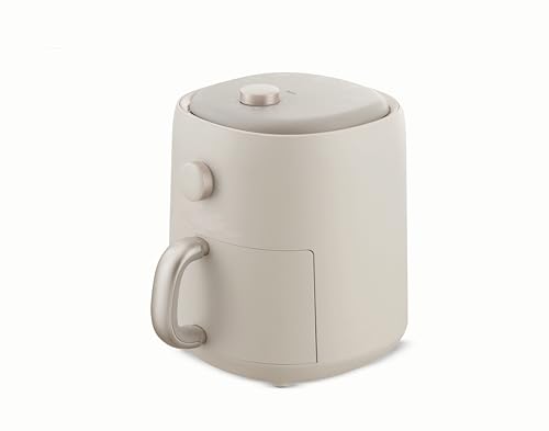 Empotec Freidora de aire caliente vintage horno 200 grados cocción temporizador beige pardo 3 l Potencia 1200 W Voltaje 220-240 V Puños multifunción