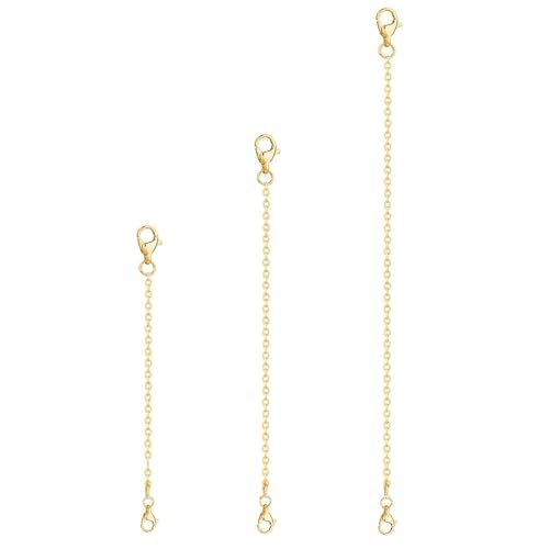 3 Pcs Necklace Extender Gold for DIY Jewellery Making Necklaces Chain