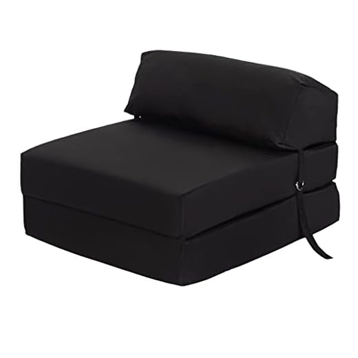 Ready Steady Bed Comfortable Fold Out Z Bed Chair | Sofa Bed Futon Lightweight | Soft Water resistant Cover | Ergonomically Designed Single Mattress Zbed (Black)