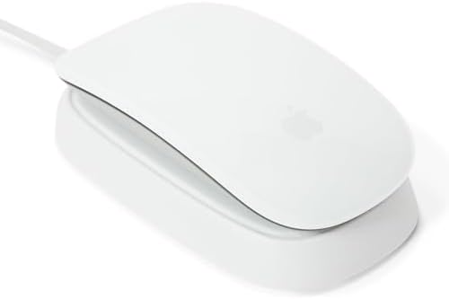 Ascrono - Charging Station Compatible with Apple Magic Mouse 2 - White - Perfect Accessories | Usable As Charging Dock, Stand & Charger | Includes 5ft (1.5m) USB-A Cable | Lightning Connector