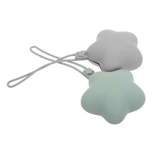 Mikikit 2 piezas Caja de para Chupete Portátil Estuche Protector Polvo y Suciedad para Recién Nacido Caja Organizadora Resistente para Bolsa de Pañales Color Gris Verde y Gris