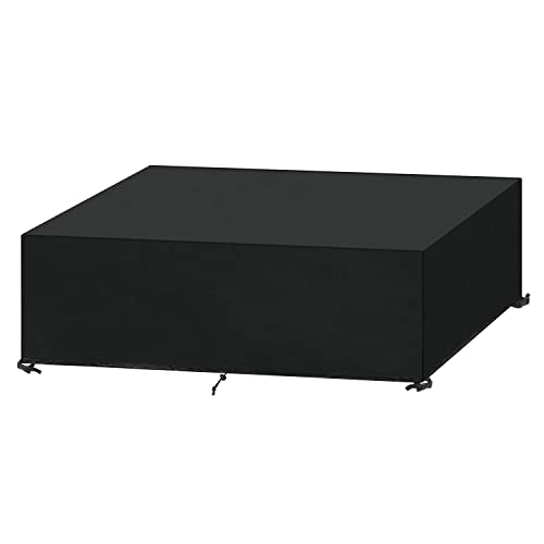 SanGlory Funda Muebles Jardin Impermeable 220x100x75cm Cubierta de Mesa Rectangular 420D Oxford Funda Protectora Muebles Jardin, Antivento, Anti-UV, Funda para Mesa Exterior Furniture Cover