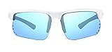 Revo Unisex RE 1025 Cusp S Rectangular Polarized UV Protection Sunglasses, White Frame, Blue Water Lens