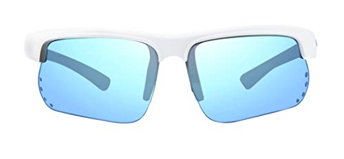 Revo Sunglasses Cusp S: Polarized Lens Filters UV, Semi-Rimless Rectangle Wrap Frame