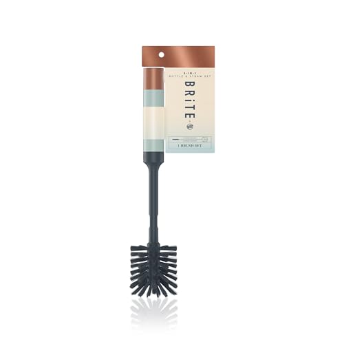 Brite by Scotch-Brite Limited Edition 2-in-1 Straw and Bottle Brush Set, Sleek and Stylish Bottle Cleaner Brush with 360-Degree Bristles and Hidden Straw Brush