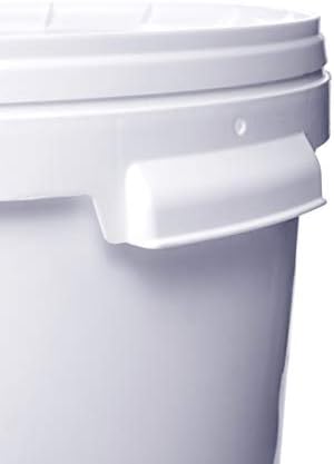 Bucket with lid 30 L White 1x 30 Litres - food-safe, sturdy, airtight, leak-proof - plastic storage container - empty