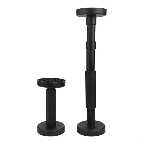 Volakebeing Barra de soporte telescópica de altura ajustable para patas de mesa, muebles, cama, rango de 18-45 cm, base antideslizante TPE, construcción de acero inoxidable, paquete de 2