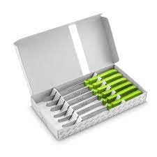 Couteaux CHIEN vert pomme : le coffret de 6 pour vos barbecues et repas