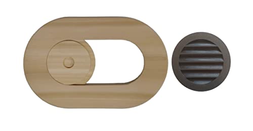 Sauna Vent kit Sliding Cover Chute and External Hood Cedar jointly Developed with SaunaTimes.com