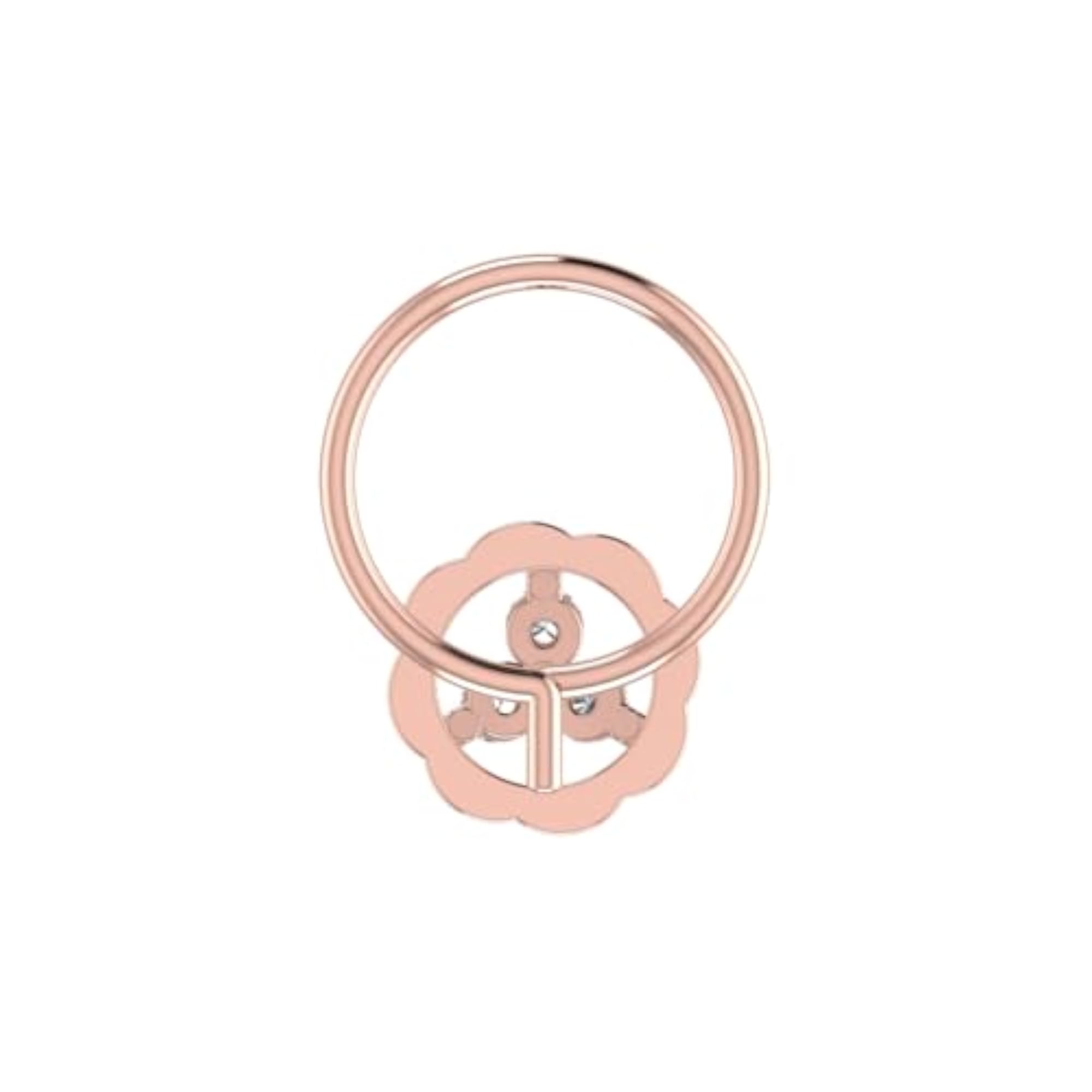 9K BIS Hallmarked Rose Gold Stud Nosering