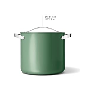 Carawaystockpot12qtceramiccoatedpotwithlidfeefromforeverchemicalslargepotforbiggerbatchessage Urban Country Home Decor Caraway stock pot 12 qt ceramic coated pot with lid fee from forever chemicals large pot for bigger batches sage urban country home decor