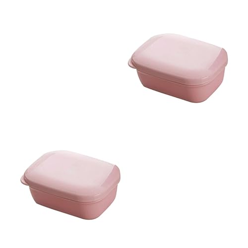 MAGICLULU 2pcs Box Travel Essential Soap Container Lid Compact Soap Holder Plastic for Home Travel Hotel Outdoor