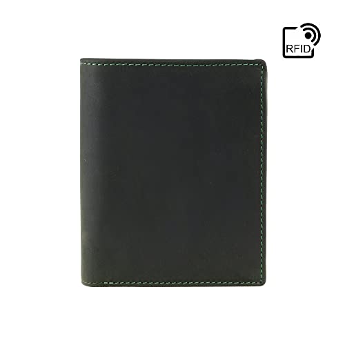 VISCONTI Hunter 709 Mens Coin & ID Holder Tri Fold Wallet (Oil Green)2