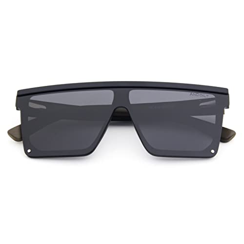 ANDOILT Wood Sunglasses for Men Women Oversized Polarized UV Protection Wooden Bamboo Fashion Flat Top Big Frame Sun Glasses2