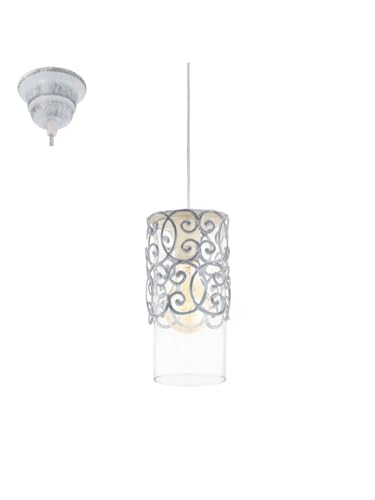 Suspension vintage 1 lumière grise GL1150 plafonnier rétro salon et chambre
