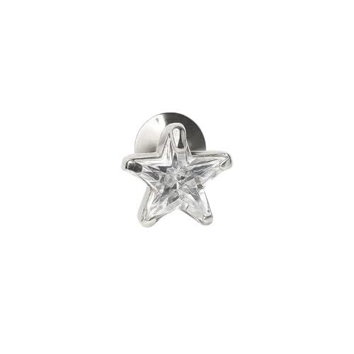 Sterling Silver White Star Stud for Men Classic Shape with Modern Shine-image-37