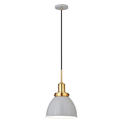 Henn&Hart 12" Pendant Light Fixture with 8' Adjustable Cord, Flat Gray by Henn&Hart - Used condition - Image 2