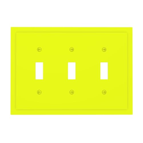 Modern Bright Yellow Triple Toggle Decorator Outlet Light Switch Wall Plate Cover Woman Breezy Vivid Multicolor Colored Watercolor Jumbo Decorative 3 Gang Three Device Receptacle Faceplate Cover