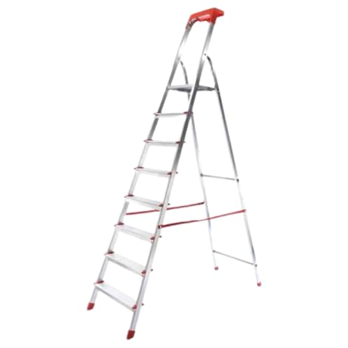 House Collection, Scala pieghevole, alluminio, 8 gradini, fai da te