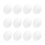 Generico Uova Finte Simulate Realistiche Delicate per Uccelli, 12 Pezzi, Plastica Solida Bianca, Senza Sbiadire, per Pappagalli e Decorazione Interna
