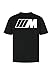 BMW M Reverse Logo Oversized T-Shirt – 100% Organic Cotton, Embossed M Logo Large Back Print - Black - X-Large