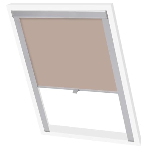 vidaXL Verdunkelungsrollo Dachfensterrollo Verdunkelung Klemmrollo Dachrollo Verdunklungsrollo Seitenzugrollo Beige MK06