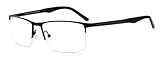 RICH MODE Classic Non prescription Eyeglasses Fashion Half Frame Clear Lens Glasses for Men Black