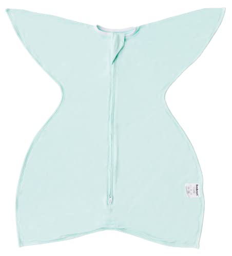 Image of bebon Transition Swaddle - Baby Wearable Blanket - Cozy Sleep Sack, Wrap | with 2-Way Zipper (Dreammint, Small 4-8 Month)