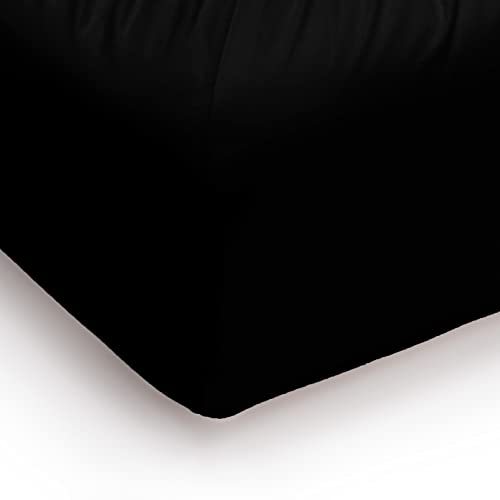 Rohi 16"/40cm Extra Deep Fitted Sheets Single, Soft & Breathable, Anti-Allergy Black Fitted Sheet
