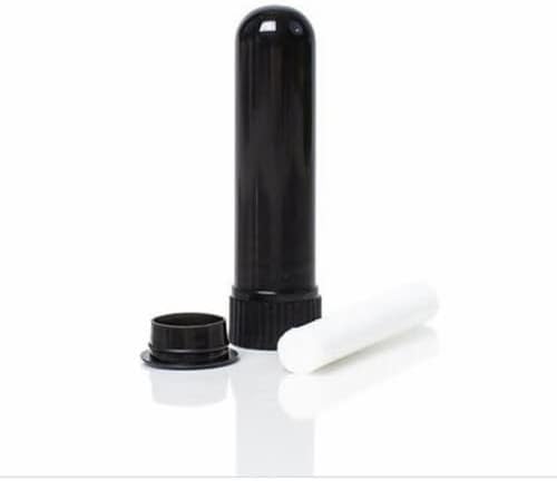 BLACK Empty Inhalers with high quallity blank cotton wicks tubes and cap for Aromatherapy Essential oil Vapor Refill Vicks (25)