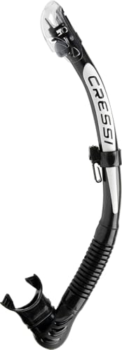 Cressi Alpha Ultra Dry Snorkel, Black/Black/White