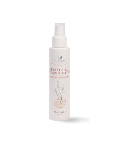 Spray protector térmico hidratante y remineralizante, protege el cabello de la plancha, secador de pelo, calor, sol, no engrasa, para todo tipo de cabellos - natural, vegano, libre de crueldad animal